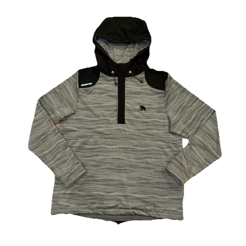 Zero Restriction Wave Textured Hoodie Gray Performance Golf Pullover Men's Med